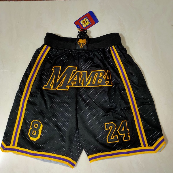 Men NBA 2021 Los Angeles Lakers Black Shorts1